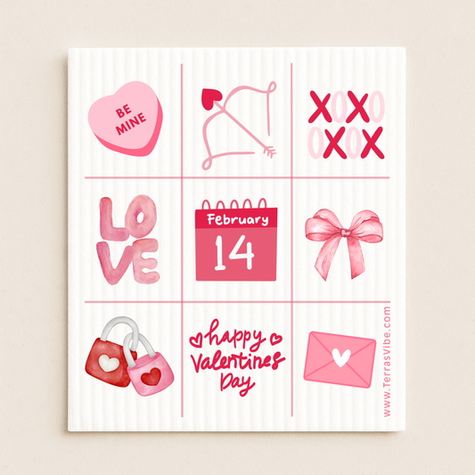 Valentine's Day Swedish dishcloth eco friendly kitchen gift