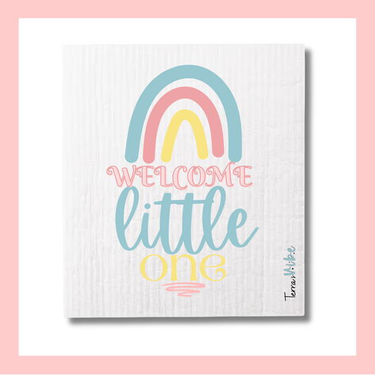 WELCOME LITTLE ONE ~ Swedish Dishcloth Set of 5